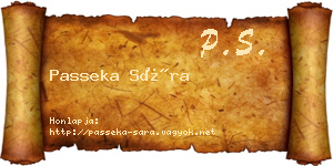 Passeka Sára névjegykártya